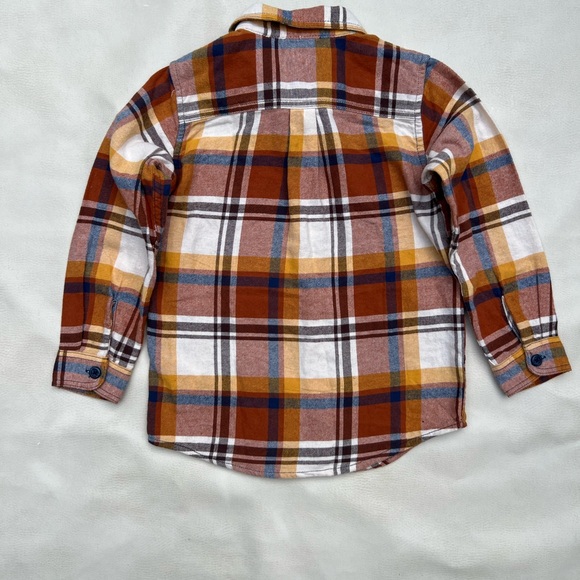 The Children’s Place Boys Plaid Flannel Poplin Button Up Shirt - Ginger Bread - Picture 2 of 9